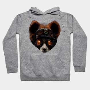 Steampunk Red Panda Orange Goggles No Shadow Hoodie